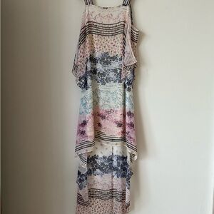 BCBGMaxAzria High Low Dress in Pink and Blue Floral